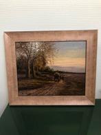 Olieverf schilderij van J vd Burg, Ophalen of Verzenden