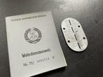 DDR NVA wehrdienstausweis en erkennungsmarke, Ophalen of Verzenden