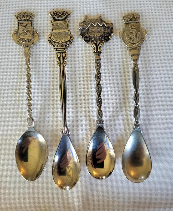 Lepeltjes Oude-Tonge, Anna’s Hoeve Hilversum & Ermelo, Verzamelen, Porselein, Kristal en Bestek, Gebruikt, Bestek, Metaal, Verzilverd