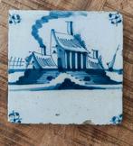 Antieke Tegel 17 eeuw delftblauw oud Hollandse keramiek, Ophalen of Verzenden