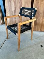 Tuin stapelstoel Vancouver teak rope zwart | afname per 6st, Tuin en Terras, Tuinstoelen, Ophalen, Nieuw, Teakhout, Stapelbaar