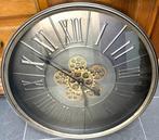 Klok tandwielen 60cm INDUSTRIEEL, Ophalen, Analoog, Wandklok