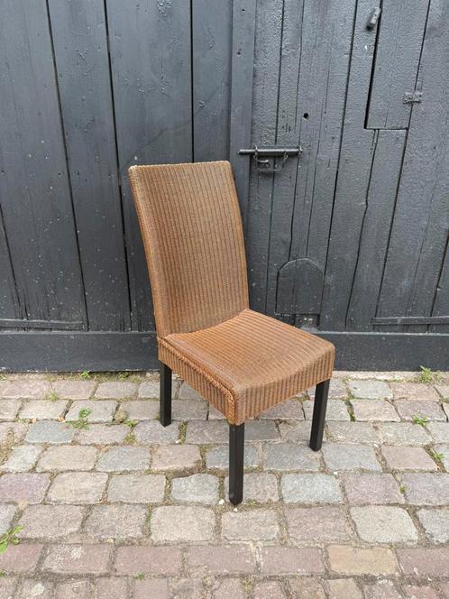 6x Originele Gebruikte Lloyd Loom stoelen, Huis en Inrichting, Stoelen, Gebruikt, Vijf, Zes of meer stoelen, Hout, Bruin, Ophalen