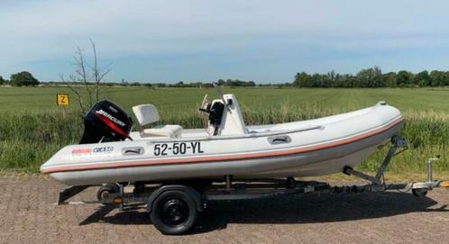 Valiant 450 hypalon rib rubberboot met Mercury 40 pk, Watersport en Boten, Rubberboten, Gebruikt, Overige merken, Overige materialen