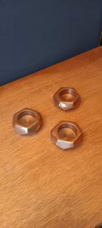 3 bronzen kandelaars, aparte items, Kerstmis, Brons of Koper, Ophalen of Verzenden, Zo goed als nieuw, Minder dan 25 cm