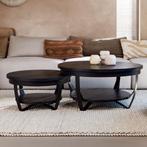 Magazijn Leegverkoop Set ronde salontafels Paras zwart hout, Nieuw, Ophalen of Verzenden, Info@wkhome.nl, Argonweg 20 Amersfoort