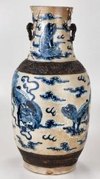 Antieke Chinese vaas met foo honden - Gemerkt, Ophalen of Verzenden
