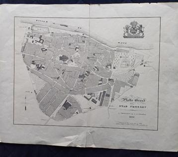 Antieke/Kaart/plattegrond Nijmegen 1839  beschikbaar voor biedingen