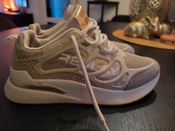 Leuke Replay Sneakers Goud/Beige/Creme maat33 beschikbaar voor biedingen