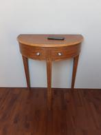 Antieke Halfronde Sidetable met Laatjes, Ophalen, Eikenhout, Minder dan 50 cm, 50 tot 100 cm