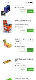 Vloei voor tabak 115 pakjes nieuw, Ophalen of Verzenden, Nieuw