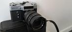 Zenit E met 135mm lens en electronic flash met koffer, Ophalen of Verzenden, Gebruikt, Spiegelreflex, Overige Merken