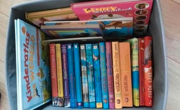 Doos vol kinderboeken bijna allemaal nieuw., Boeken, Kinderboeken | Jeugd | onder 10 jaar, Zo goed als nieuw, Ophalen