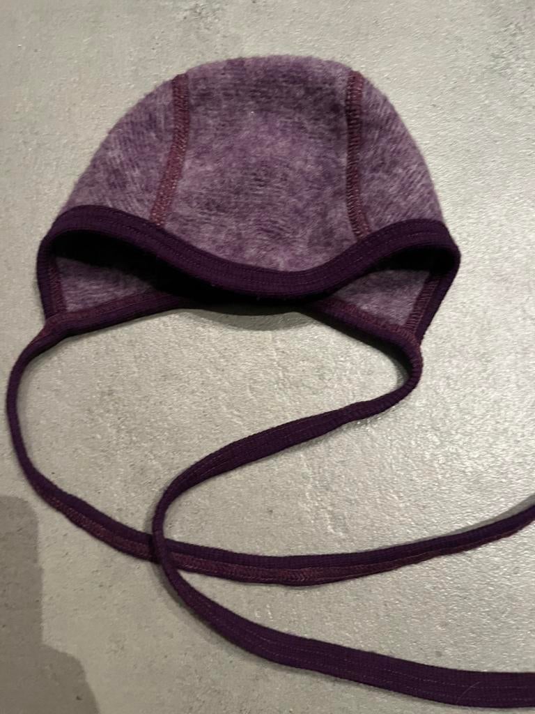 Wolfleece strikmutsje 62/68, Jongetje of Meisje, Ophalen of Verzenden, Zo goed als nieuw, Maat 68