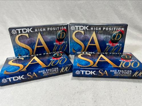 4 TDK SA-100EA Bandjes nieuw in seal, Cd's en Dvd's, Cassettebandjes, Nieuw in verpakking, Onbespeeld, Overige genres, 2 t/m 25 bandjes