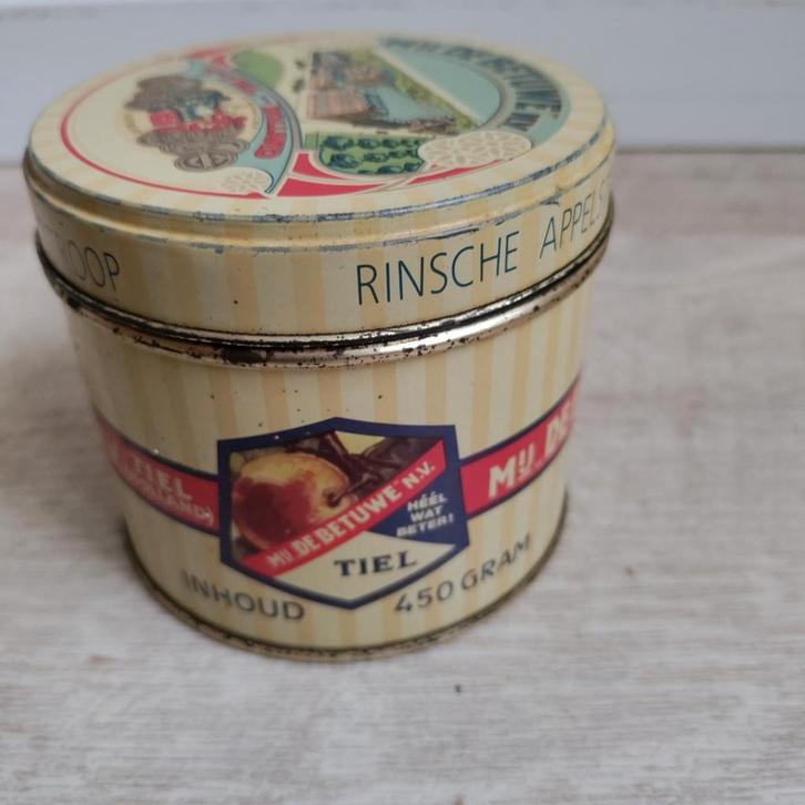 Rinsche AppelStroop,Geel,Tiel,450 gram,Betuwe n.v.,Holland, Verzamelen, Blikken, Zo goed als nieuw, Overige, Overige merken, Ophalen of Verzenden