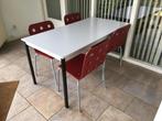 Kantinetafel inclusief 6 stoelen, Huis en Inrichting, Tafels | Eettafels, Ophalen, 50 tot 100 cm, Zo goed als nieuw, Metaal