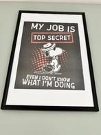 Ingelijste poster ‘my job is top secret’ A4, Ophalen of Verzenden, Zo goed als nieuw, A4 of kleiner