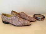 Pepe Milan herenschoenen 42 leder kleurrijkgoud glitter+riem, Kleding | Heren, Schoenen, Ophalen, Overige kleuren, Veterschoenen