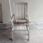 JG teak tuinstoel standenstoel onbehandeld inklapbaar, Ophalen, Gebruikt, Teakhout, Inklapbaar