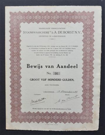 Stoomwasscherij voorheen A. de Borst - 's-Gravenhage 1931  beschikbaar voor biedingen