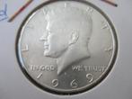 Halve dollar 1969, Ophalen of Verzenden, Noord-Amerika, Losse munt, Zilver