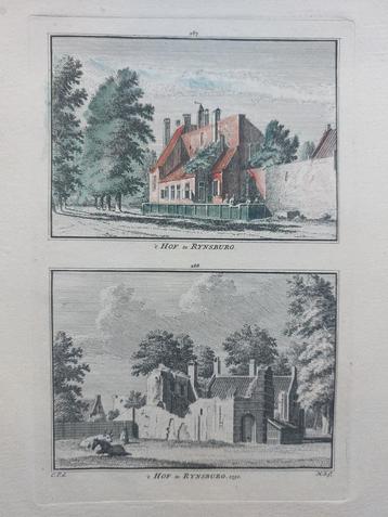 287-288 / Hof van Rynsburg - Rijnsburg Gravure 18e eeuw beschikbaar voor biedingen