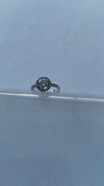 Ring zilver met edelstenen kristal maat 17 gemerkt 925, Ophalen of Verzenden, Zilver, Ring, Met edelsteen
