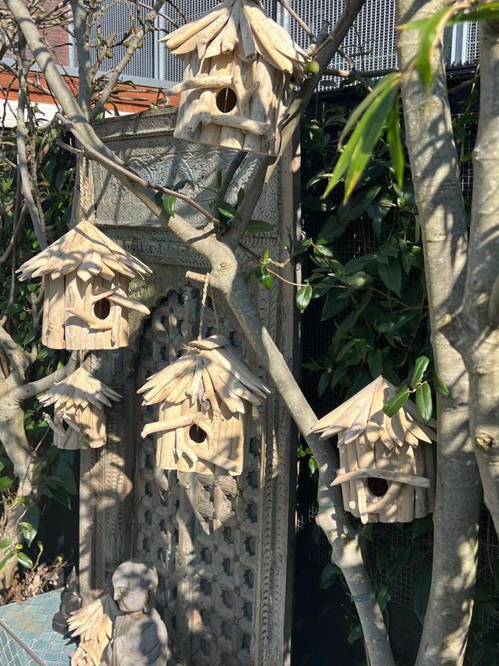 Vogelhuis drijfhout uit Bali Indonesie hang en muur, Tuin en Terras, Vogelhuisjes en Vogelbaden, Nieuw, Ophalen of Verzenden