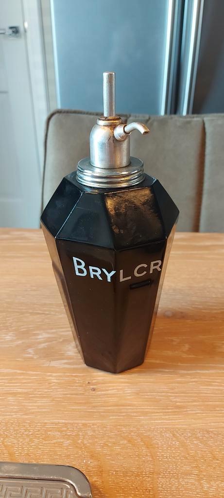 Antieke jaren 30 glazen Brylcreem pomp vaas, Verzamelen, Parfumverzamelingen, Zo goed als nieuw, Parfumfles, Ophalen