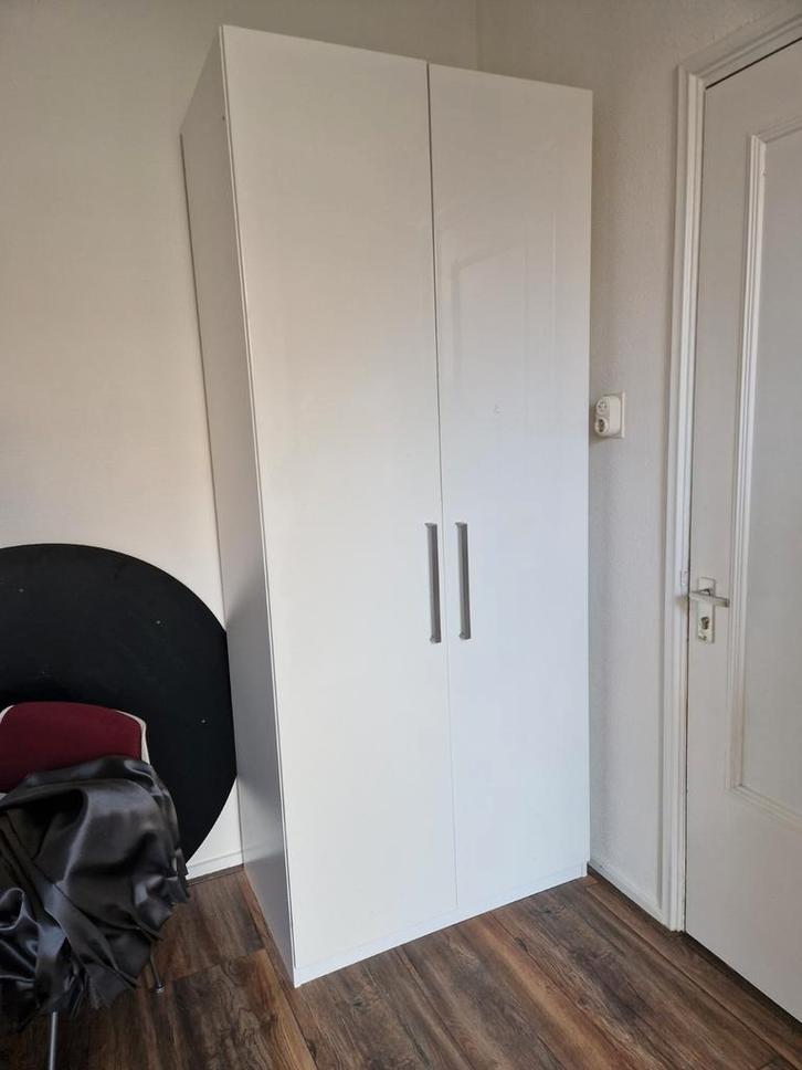 2 deuren PAX kast hoogglans wit, Huis en Inrichting, Kasten | Kledingkasten, 200 cm of meer, 50 tot 100 cm, 25 tot 50 cm, Ophalen