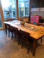 Mooie grote tafel met 6 stoelen., Ophalen, Gebruikt, Eikenhout, 50 tot 100 cm