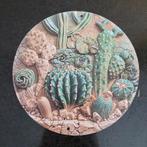 Aluminium schijf met cactus/vetplantjes afbeelding, Ophalen of Verzenden