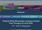 Pinkpop 2024 tickets including camping(3 days), Eén persoon