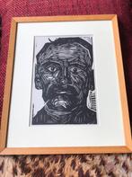 Jan van dir  Zee (1898-1988) Ploeglid -Gravure in Lijst 1925, Antiek en Kunst, Kunst | Schilderijen | Klassiek, Ophalen of Verzenden