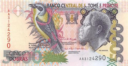 St. Thomas en Prince 5000 Dobras 2004 Unc, Pn 65c Banknote24, Postzegels en Munten, Bankbiljetten | Afrika, Los biljet, Overige landen