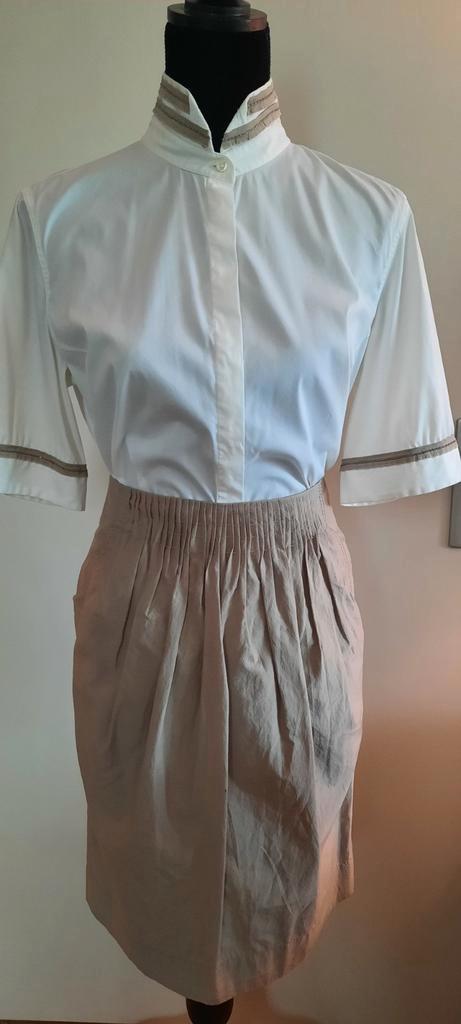 Gunex zandkleurig rokje mt 38 (It 44), Kleding | Dames, Rokken, Zo goed als nieuw, Beige, Knielengte, Verzenden