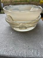 2 Glazen Schaaltjes Cleybergh Gommaire, Schaal, Rond, Ophalen of Verzenden, Glas