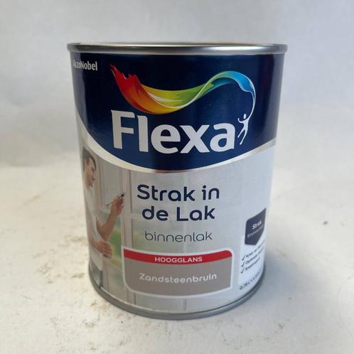 Flexa Strak in de Lak Verf Zandsteenbruin Hoogglans 750ml, Doe-het-zelf en Verbouw, Verf, Beits en Lak, Nieuw, Lak, Minder dan 5 liter