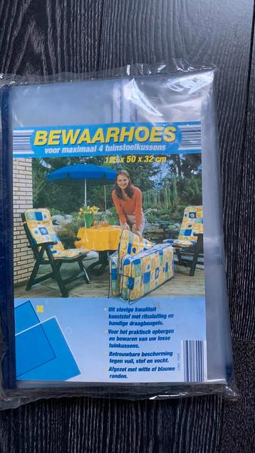Bewaarhoes plastic voor 4 tuinstoelkussens NIEUW beschikbaar voor biedingen