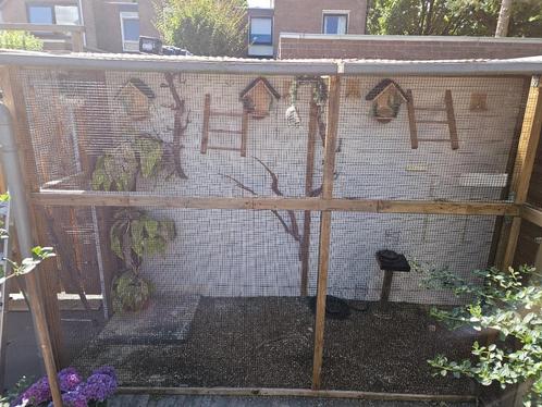 complete grote buiten volière  geïmpregneerd, Dieren en Toebehoren, Vogels | Hokken en Kooien, Gebruikt, Volière, Hout, Ophalen