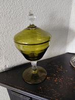 mooi glazen schaaltje bokaal  deksel  op voet jaren '60, Antiek en Kunst, Antiek | Glas en Kristal, Ophalen of Verzenden