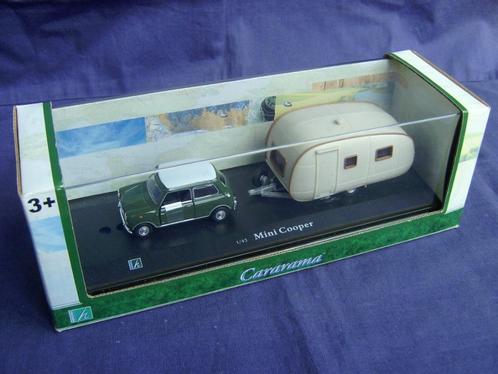 CARARAMA Mini Cooper met zweedse caravan, Hobby en Vrije tijd, Modelauto's | 1:43, Nieuw, Auto, Overige merken, Ophalen of Verzenden