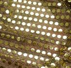6503) 3 meter pailletten gouden stof zwarte achtergrond, Overige kleuren, 120 cm of meer, Ophalen of Verzenden, Polyester