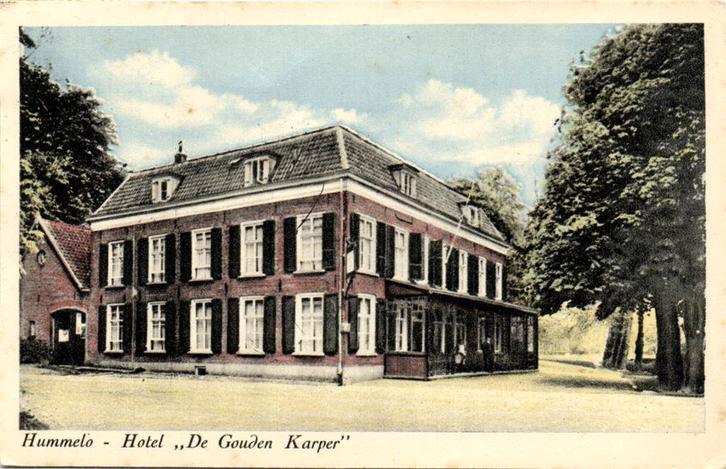 Hummelo - Hotel De Gouden Karper - 1961 gelopen, Verzamelen, Ansichtkaarten | Nederland, Gelopen, Gelderland, Voor 1920, Ophalen of Verzenden