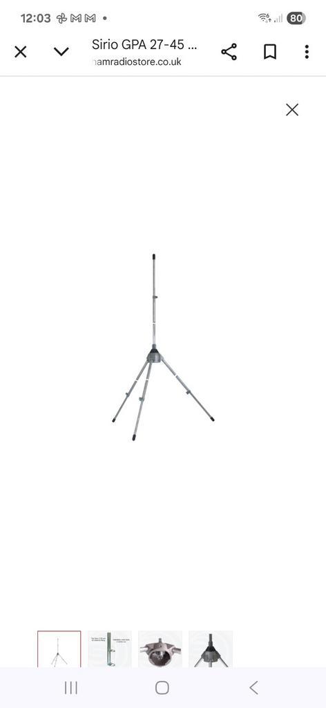 Sirio 1/4e GPA 27-45 antenne., Telecommunicatie, Antennes en Masten, Ophalen