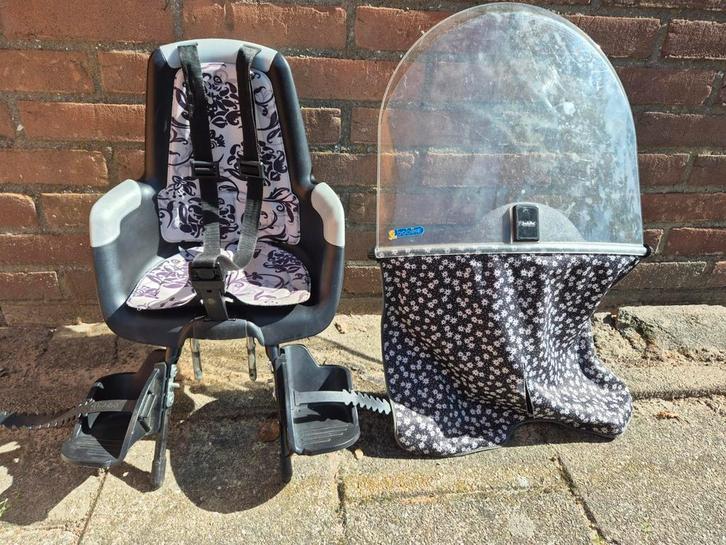 Bobike Fietsstoeltje met Windscherm, Fietsen en Brommers, Fietsaccessoires | Fietsstoeltjes, Gebruikt, Voorzitje, 9 t/m 18 kg