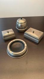 Vintage zilverkleurige 4 delige tabaks set., Verzamelen, Ophalen of Verzenden
