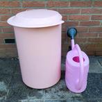 Lichtroze metalen vuilnisemmer + gieter 10 ltr, Ophalen, Gebruikt