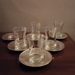 Set Turkse theeglaasjes metalen schaaltjes, Ophalen, Zo goed als nieuw, Overige typen